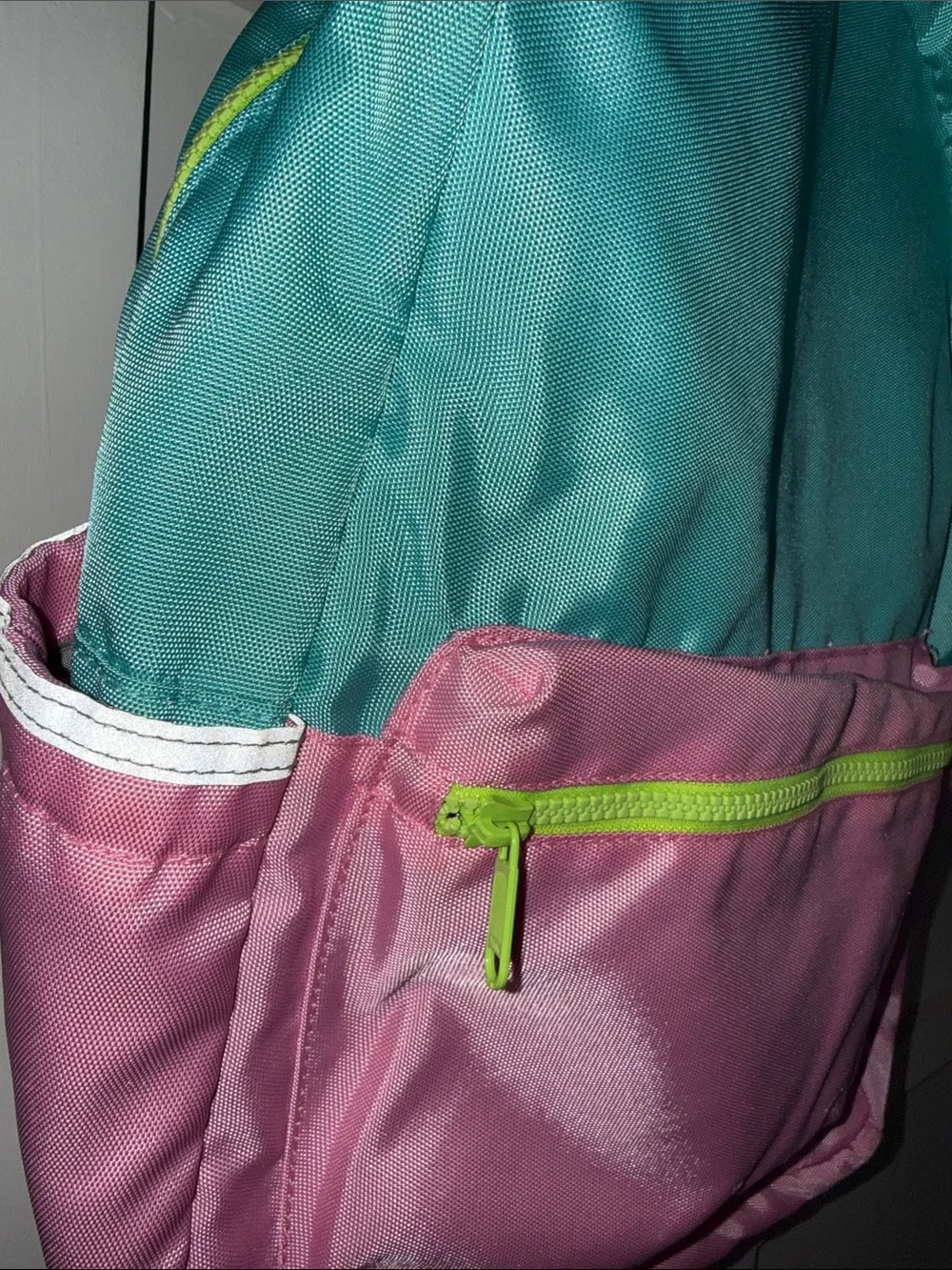 Pottery Barn Kids Pink and Teal Backpack with Lime Accents